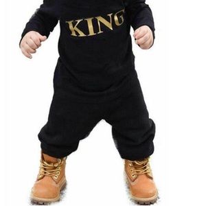 KING Hooded Baby Boy Romper Jumpsuit Onesie 6-9M